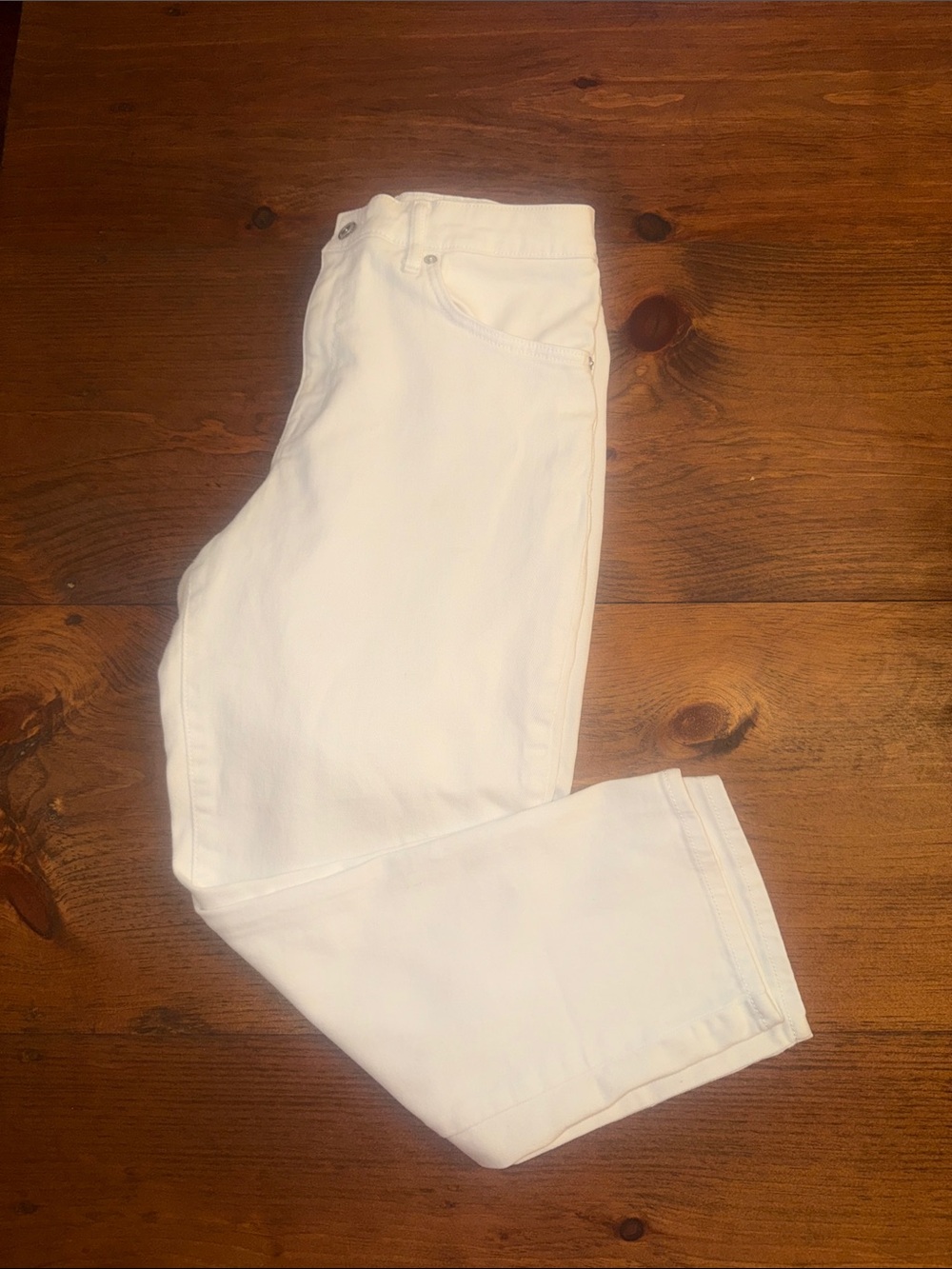 Ella Moss White Straight Leg Jeans
